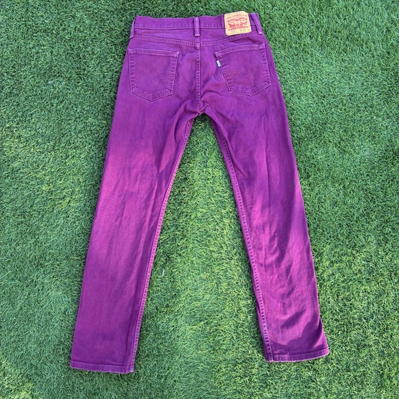Levi's 513 White Tag 30x30 Pants Purple Cotton Stretch Jeans - Picture 2 of 11
